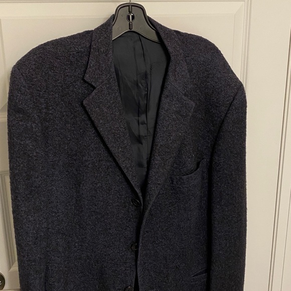 Vintage Versace Blazer Wool & Cotton Black and Dark Blue Made in Italy - Picture 3 of 10